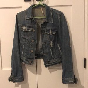 Free People Distressed Jean Jacket Sz 2